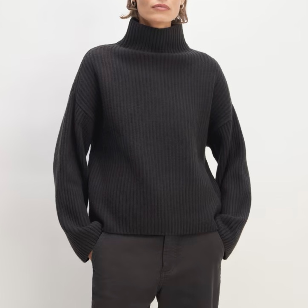 Everlane The Merino Funnel-Neck Ribbed Pullover NWT